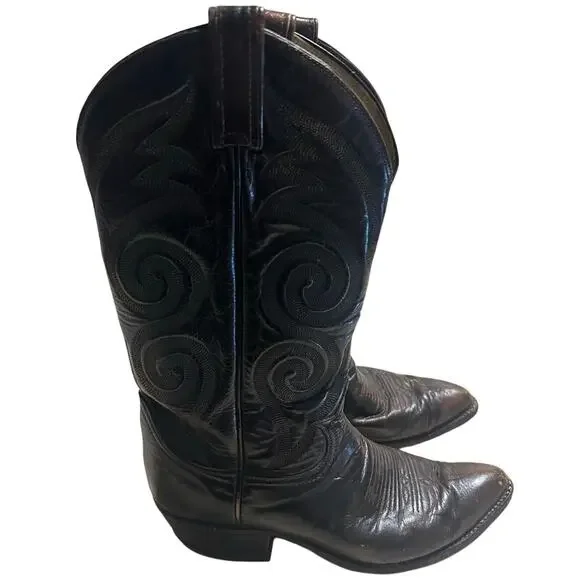 Tony Lama Cowboy Boots Men\'s Size 8 D Black Leather El Paso USA Western Amazon.com | Tony Lama Segar 12 main image 3